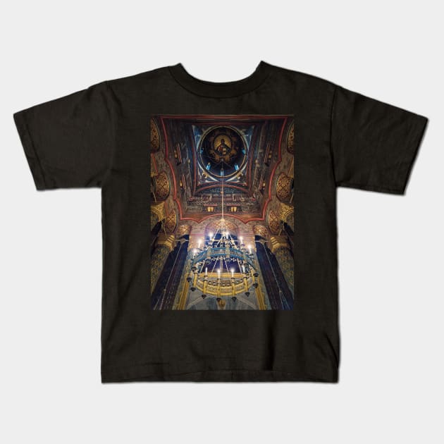 Curtea de Arges Interior architectural details Kids T-Shirt by psychoshadow